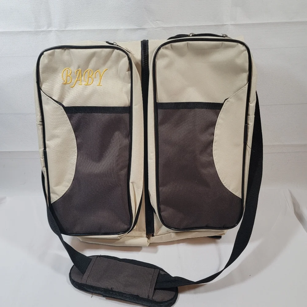 Luxtrada 3 in 1 Diaper Bag Multi-function Baby Diaper Changing Station Tan Brown